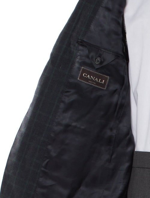 Canali Wool Plaid Print Overcoat