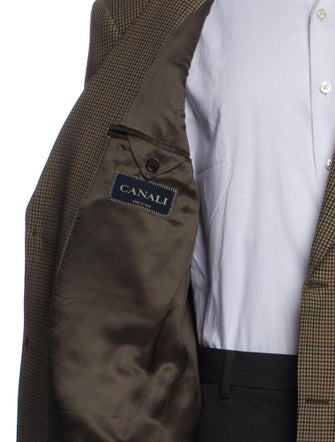 Canali Wool Plaid Print Overcoat