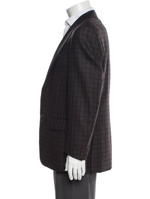Canali Plaid Print Peacoat