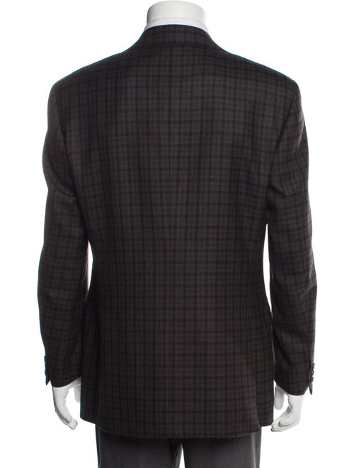 Canali Plaid Print Peacoat