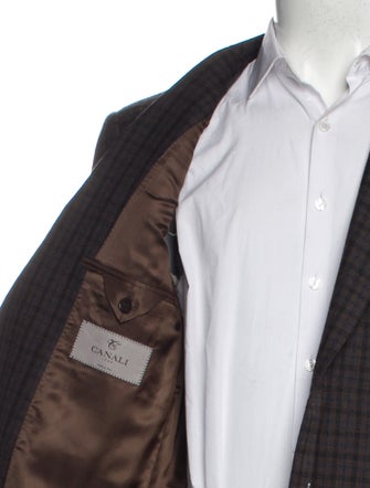 Canali Plaid Print Peacoat