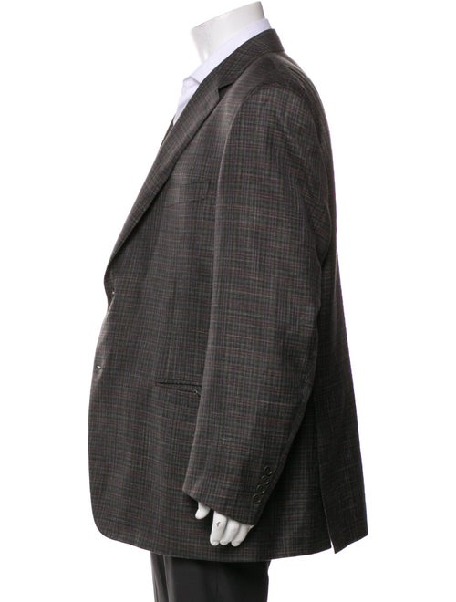 Canali Wool Plaid Print Blazer