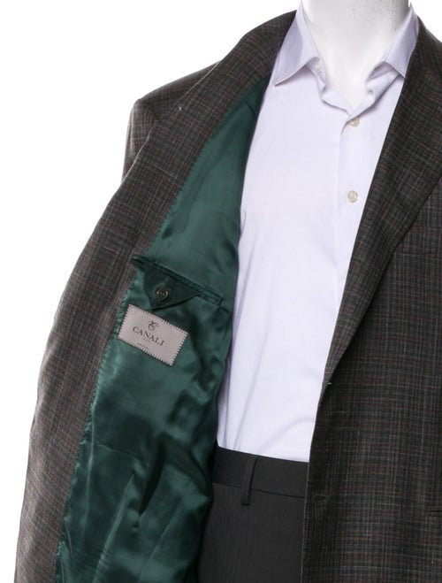 Canali Wool Plaid Print Blazer