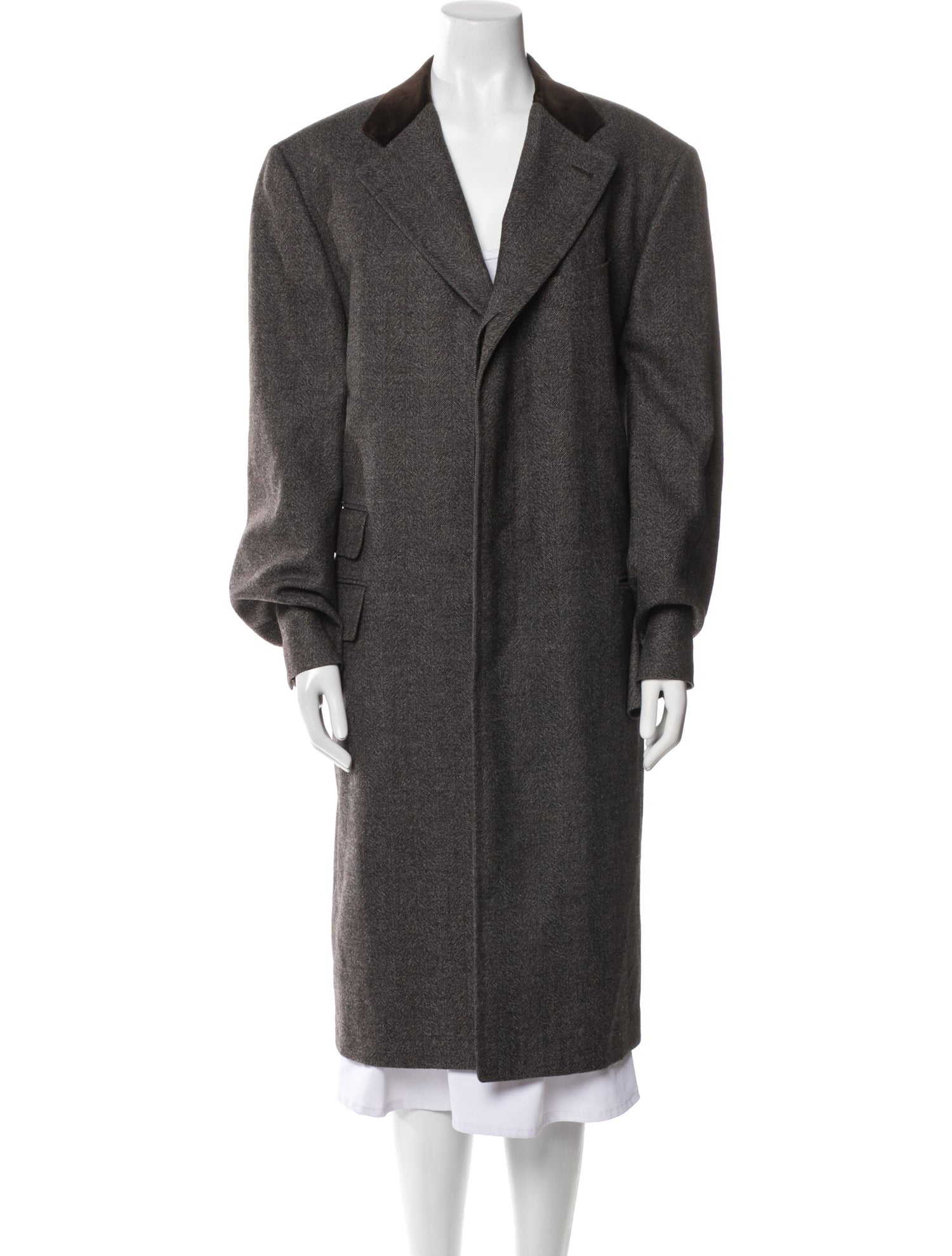 Canali Wool Faux Fur Coat