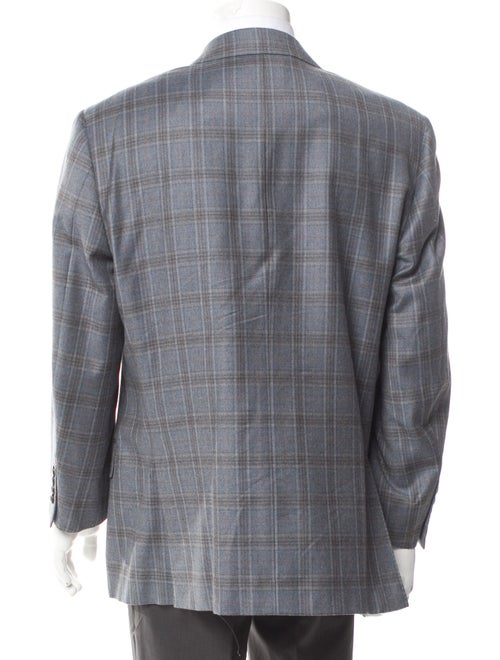 Canali Cashmere Plaid Print Blazer