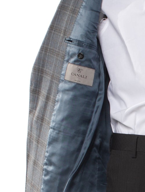 Canali Cashmere Plaid Print Blazer