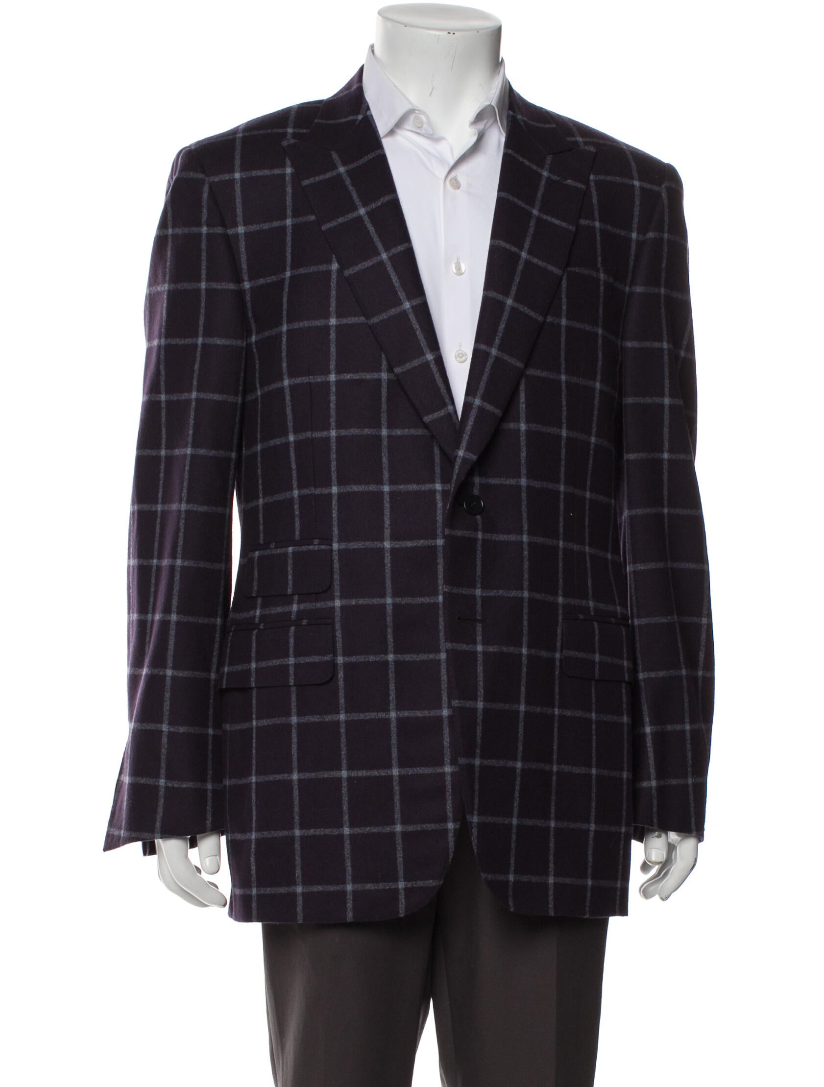 Canali Plaid Print Blazer