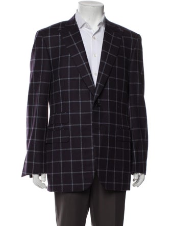 Canali Plaid Print Blazer