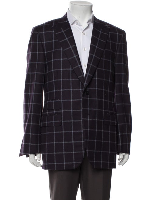 Canali Plaid Print Blazer