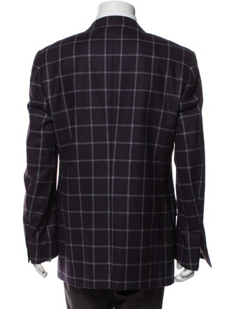 Canali Plaid Print Blazer