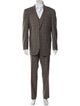 Canali Wool Plaid Print Three-Piece Suit