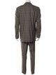 Canali Wool Plaid Print Three-Piece Suit