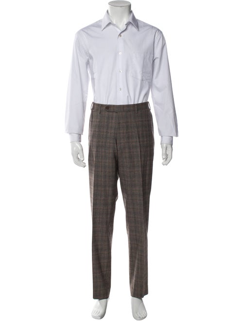Canali Wool Plaid Print Three-Piece Suit