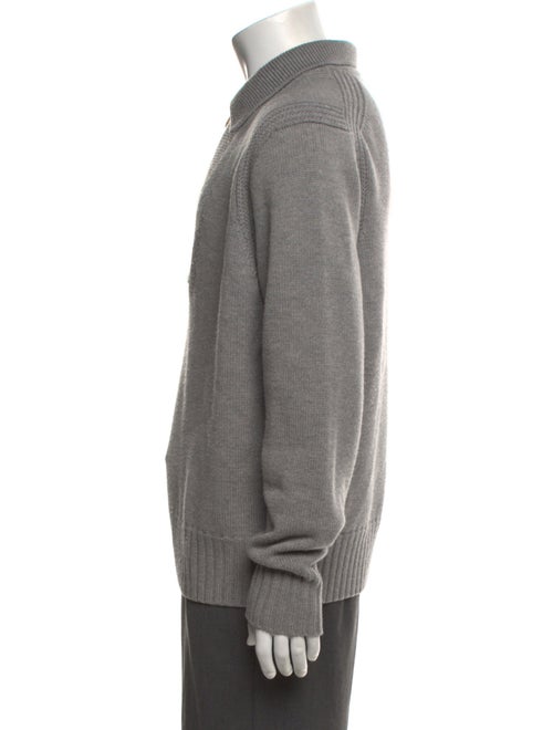 Canali Wool Mock Neck Polo Sweater