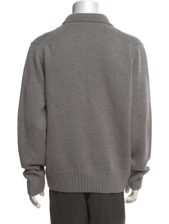 Canali Wool Mock Neck Polo Sweater