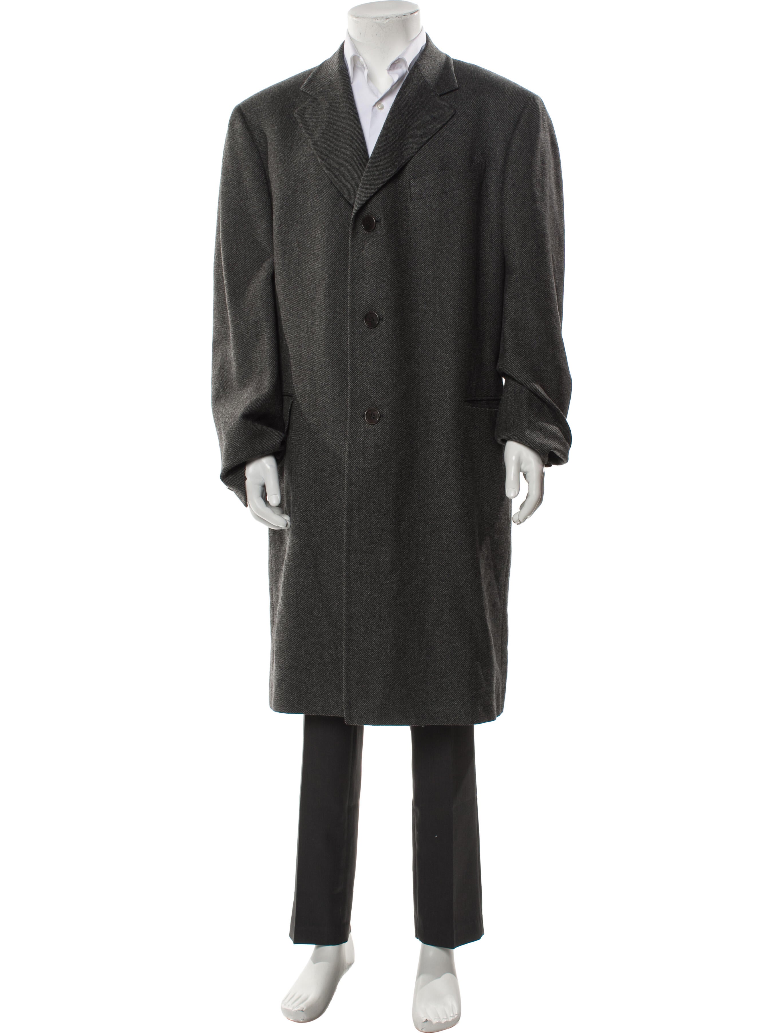 Canali Wool Tweed Pattern Overcoat