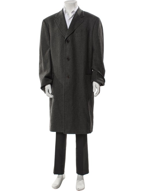Canali Wool Tweed Pattern Overcoat