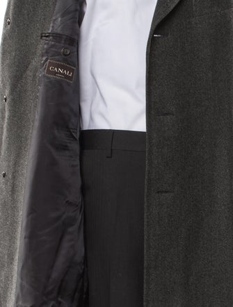 Canali Wool Tweed Pattern Overcoat