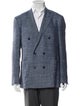 Canali Wool Plaid Print Peacoat