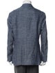 Canali Wool Plaid Print Peacoat