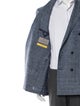 Canali Wool Plaid Print Peacoat