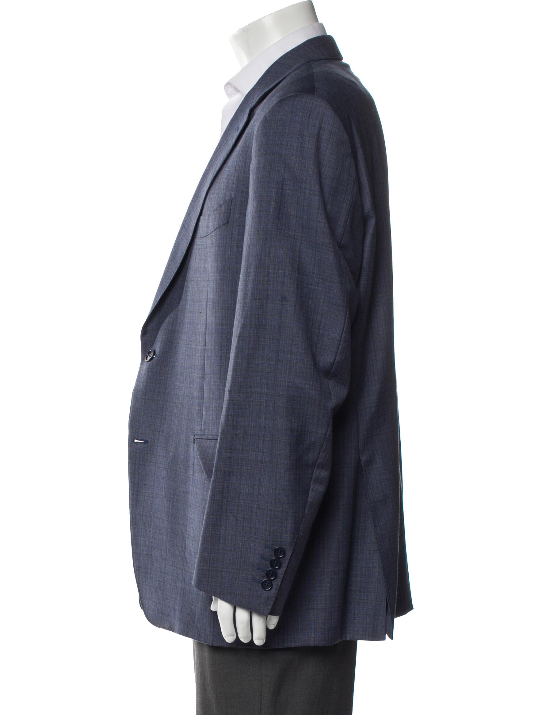 Canali Wool Plaid Print Blazer