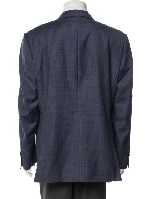 Canali Wool Plaid Print Blazer