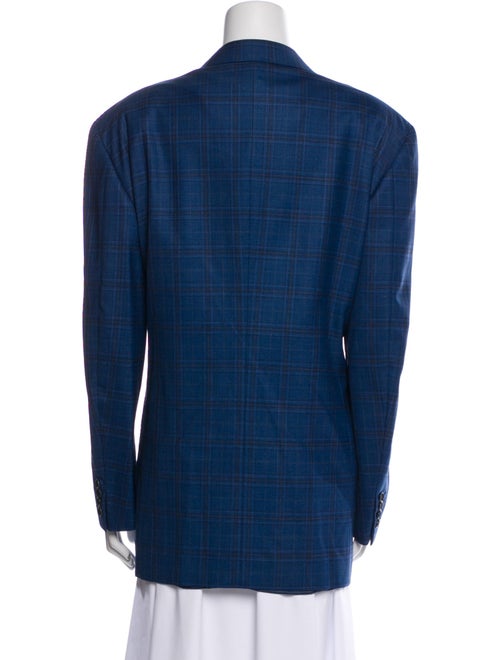 Canali Wool Plaid Print Jacket