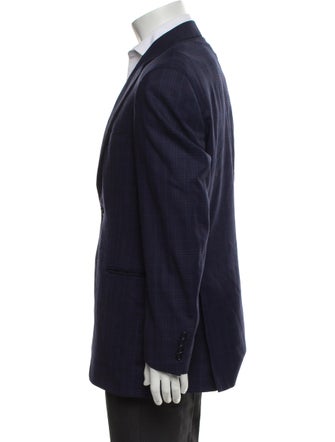 Canali Wool Plaid Print Blazer