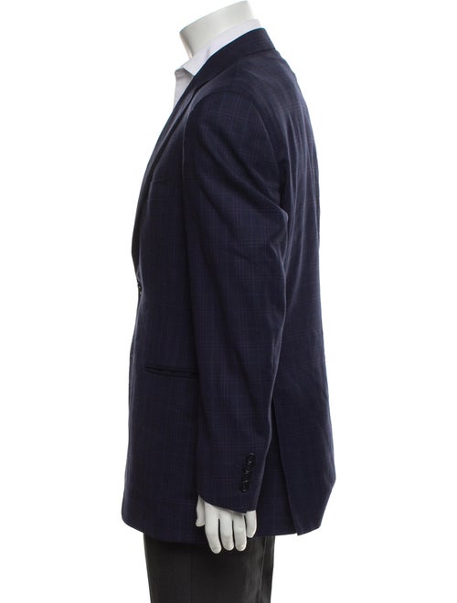 Canali Wool Plaid Print Blazer