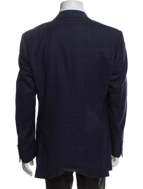 Canali Wool Plaid Print Blazer