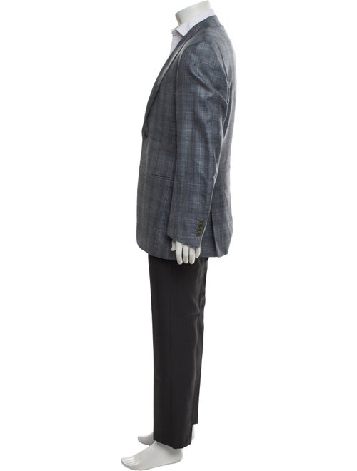 Canali Wool Plaid Print Blazer