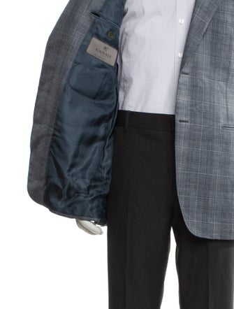 Canali Wool Plaid Print Blazer