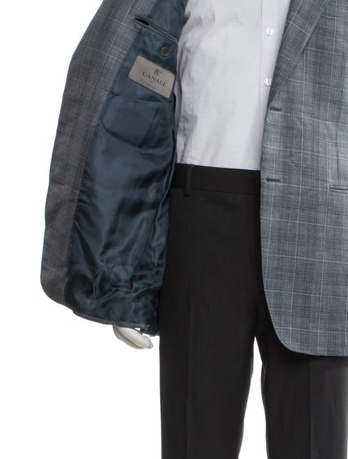 Canali Wool Plaid Print Blazer