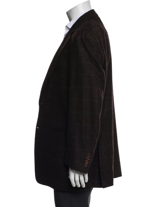 Canali Wool Plaid Print Overcoat