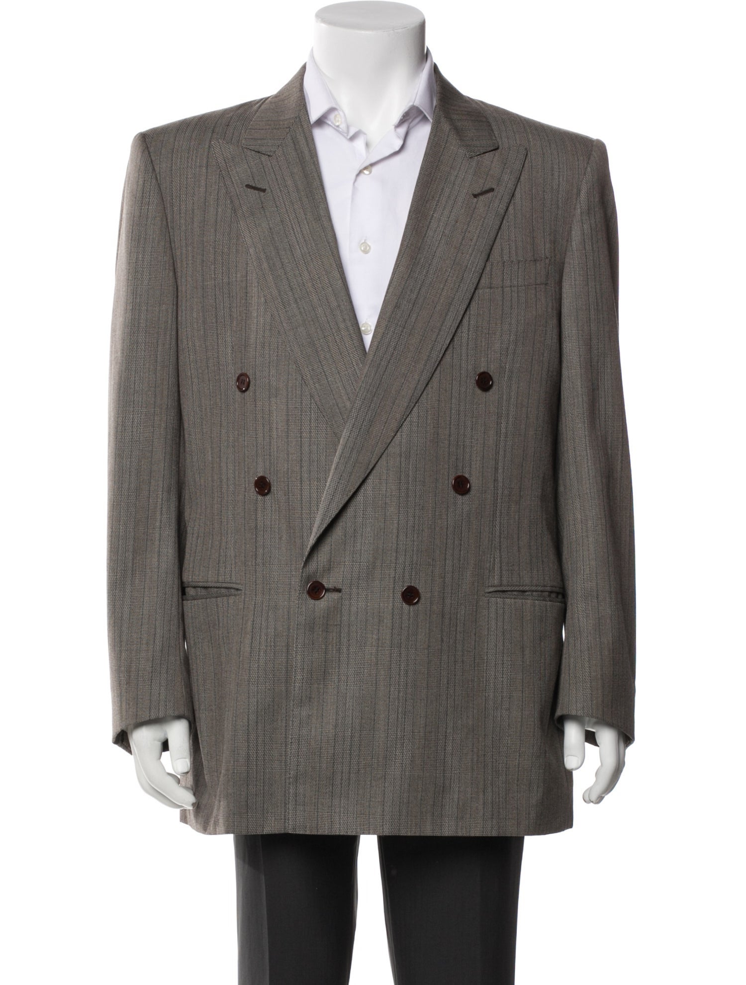 Canali Plaid Print Peacoat
