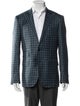 Canali Wool Plaid Print Blazer