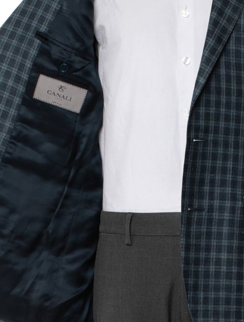 Canali Wool Plaid Print Blazer