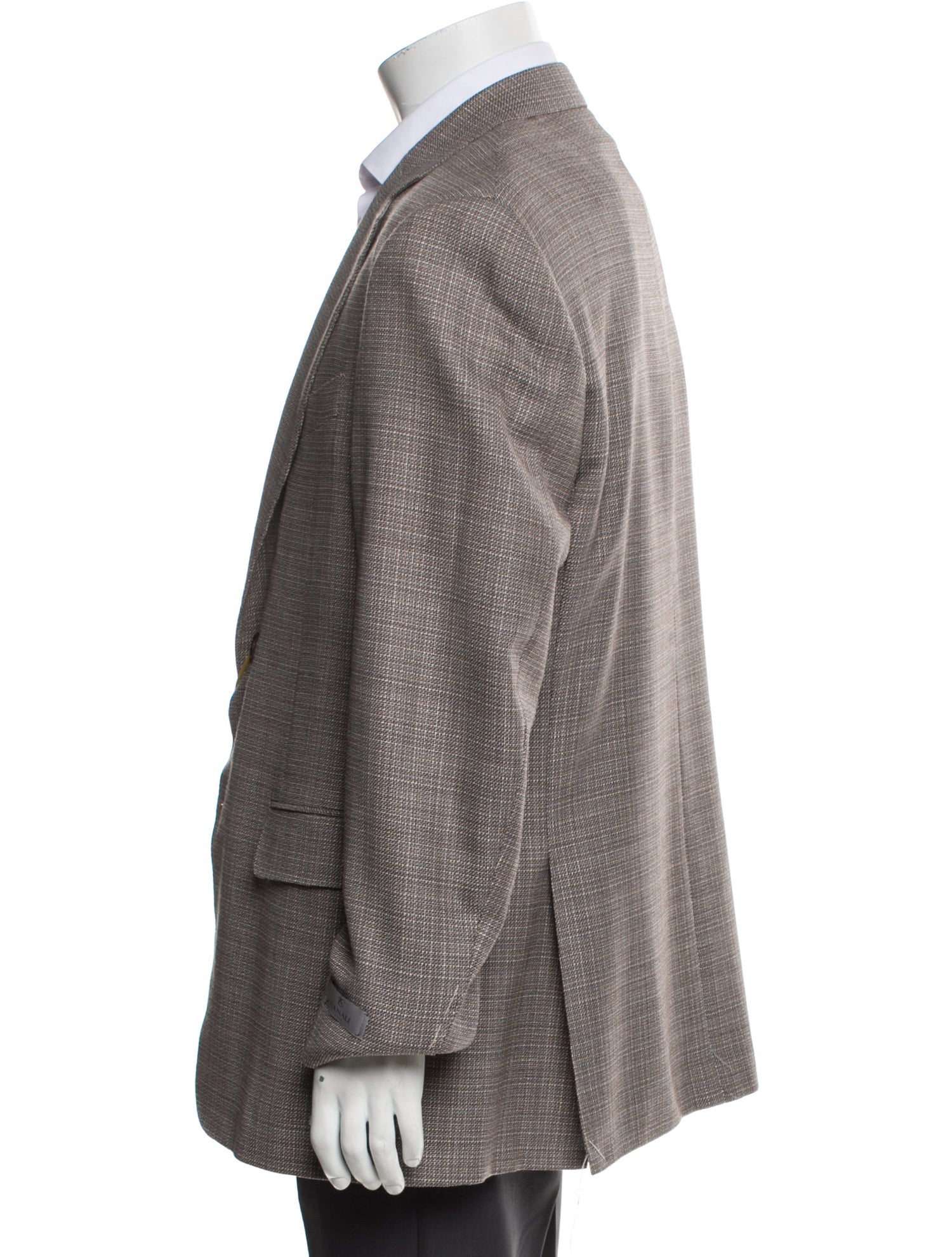 Canali Wool Plaid Print Blazer