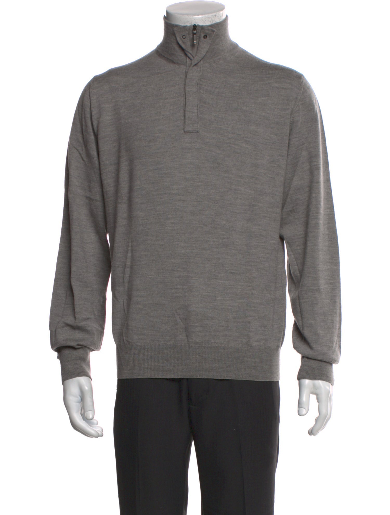 Canali Merino Wool Mock Neck Pullover