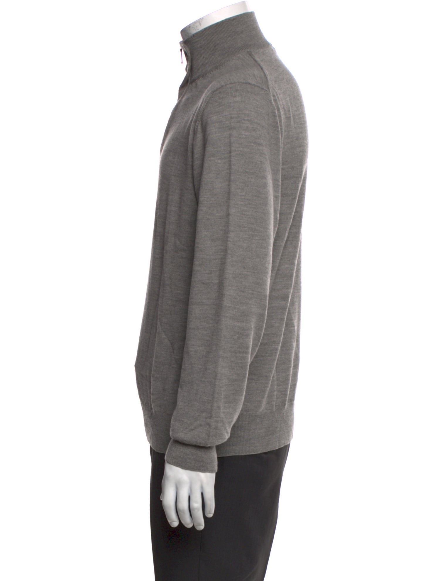 Canali Merino Wool Mock Neck Pullover