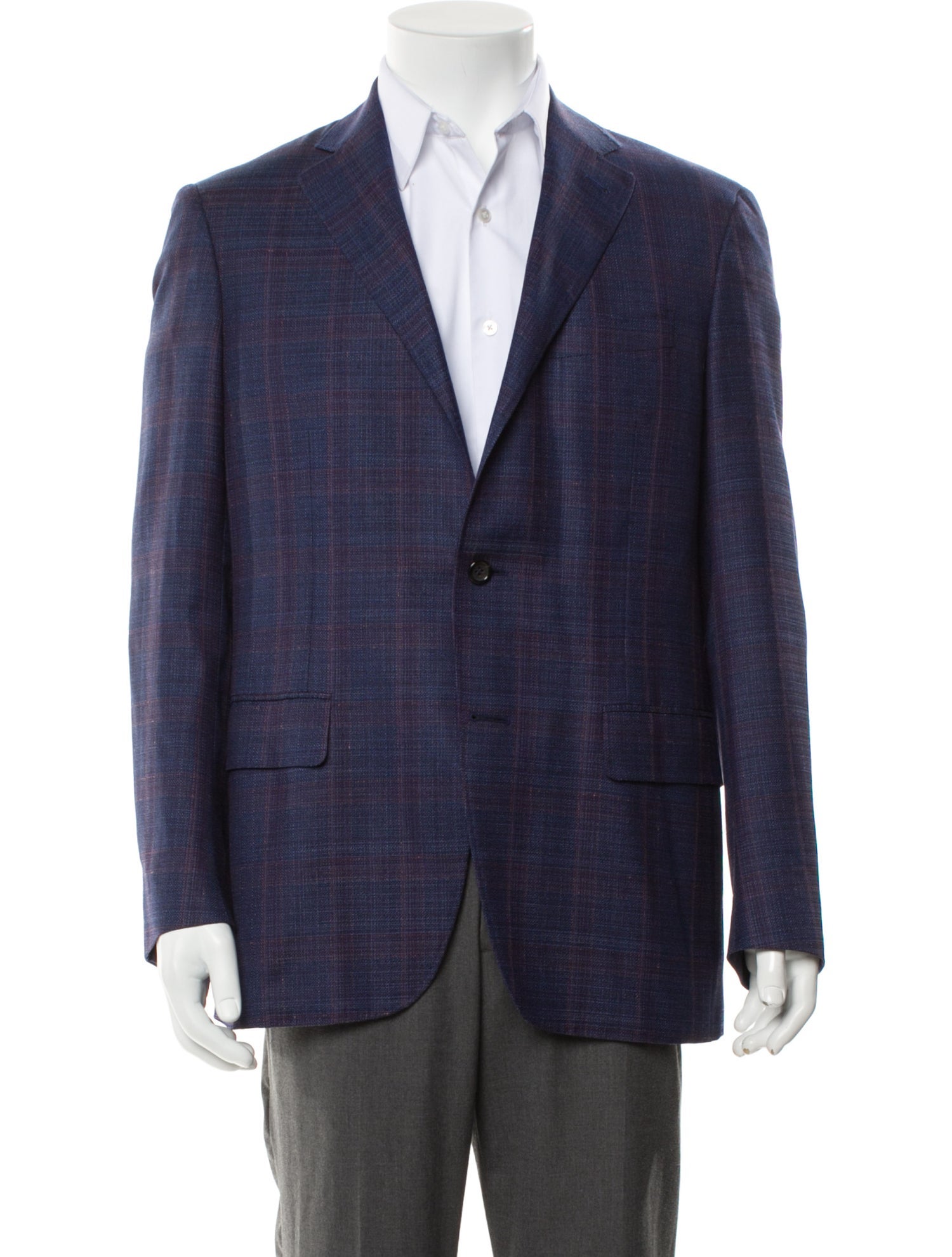 Canali Plaid Print Blazer