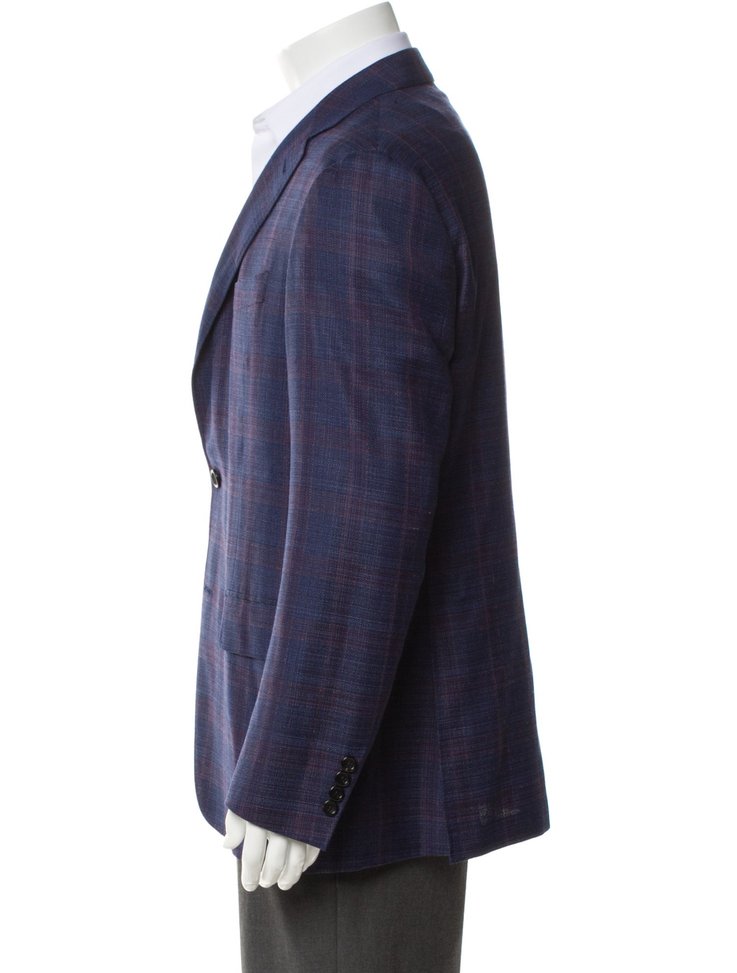 Canali Plaid Print Blazer