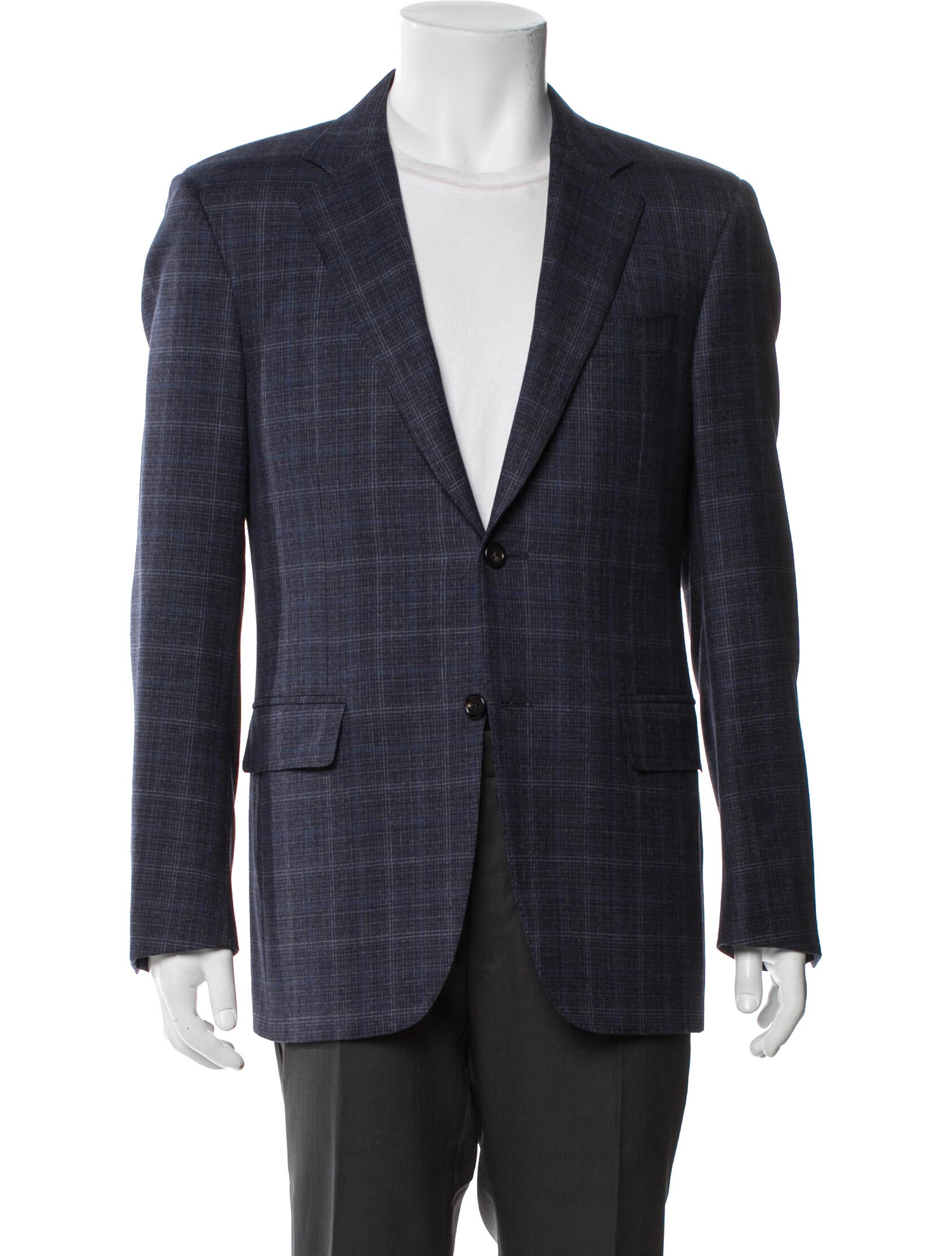 Canali Plaid Wool Blazer