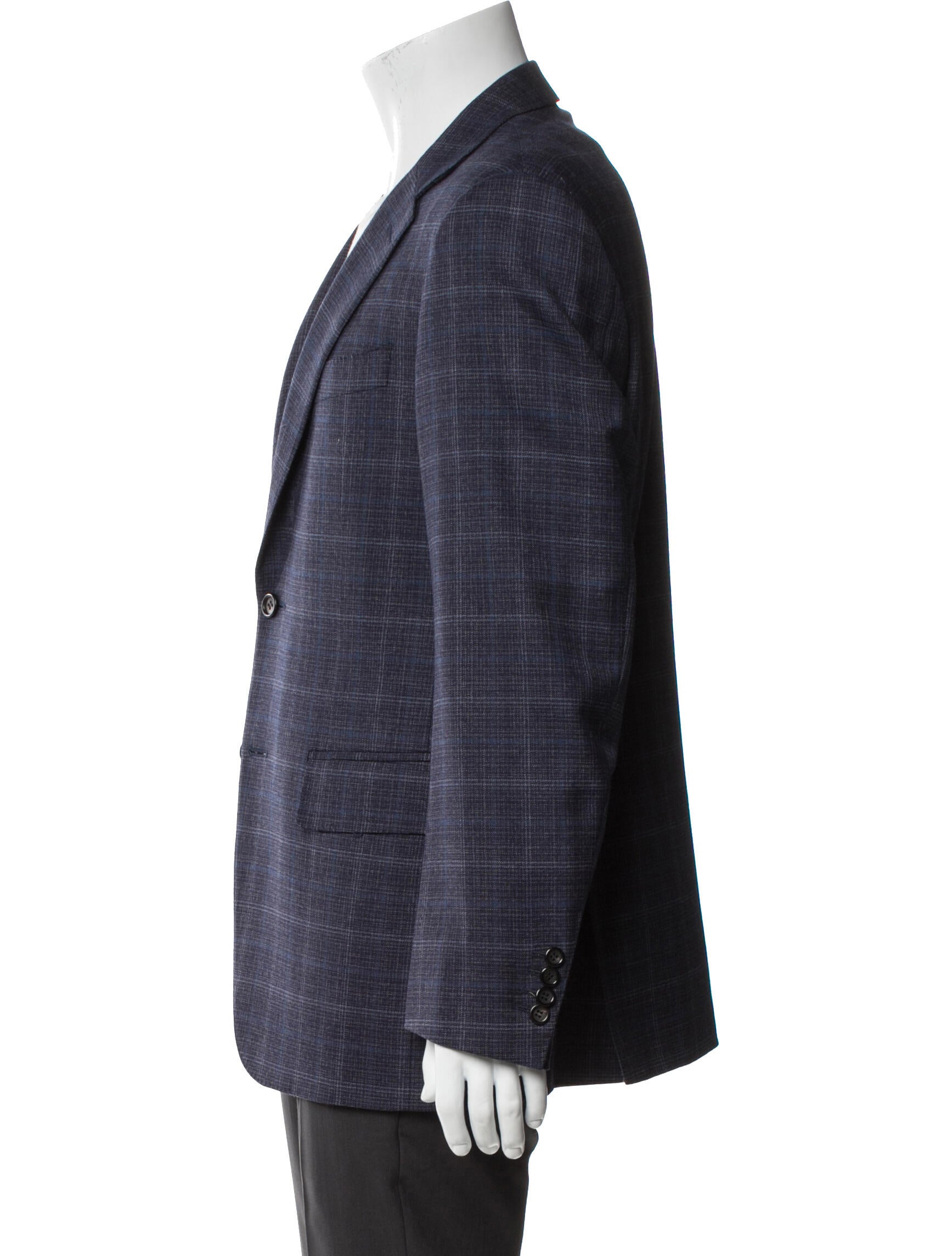 Canali Plaid Wool Blazer