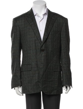 Canali Wool Tweed Pattern Utility Jacket