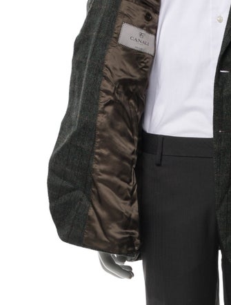 Canali Wool Tweed Pattern Utility Jacket