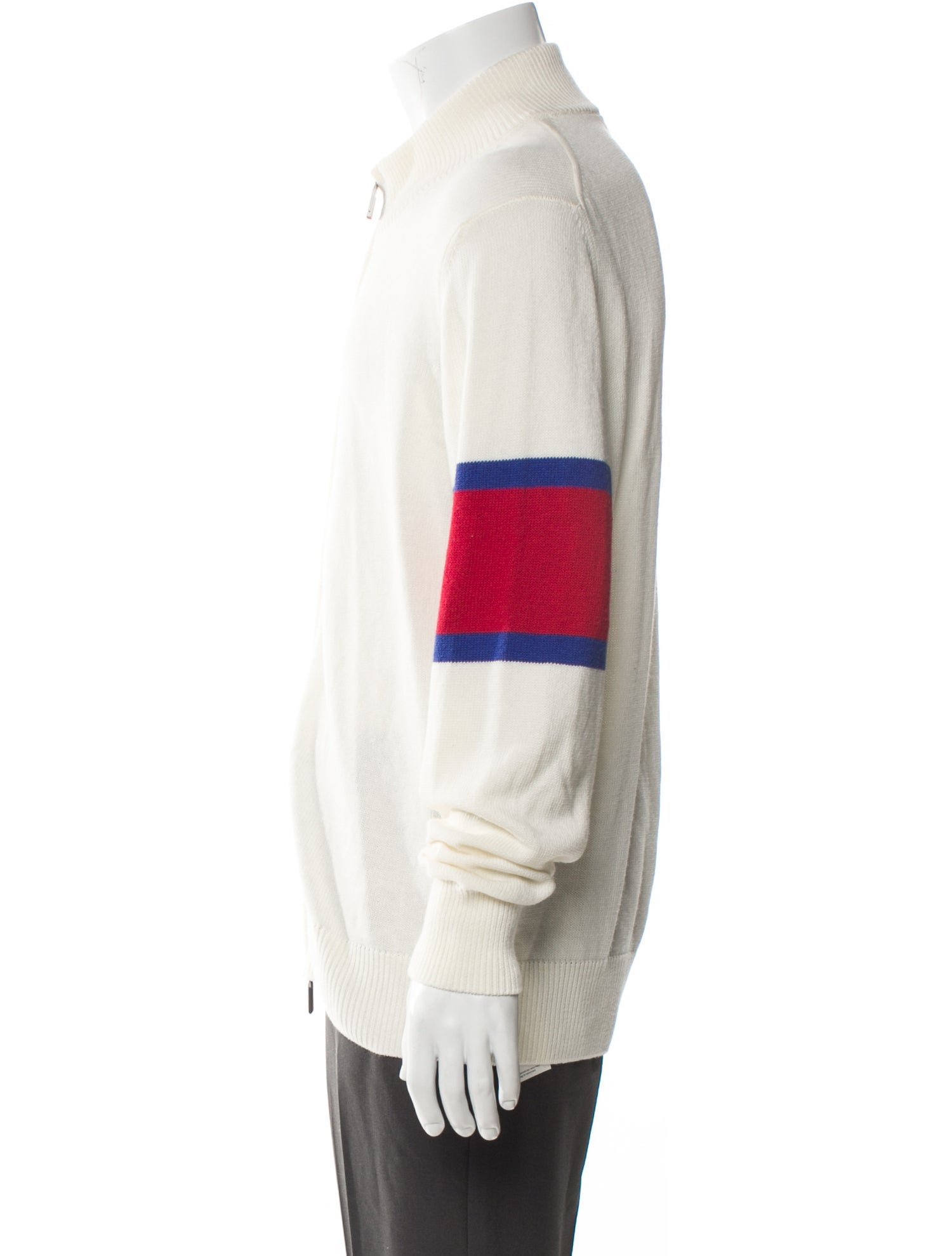 Canali Colorblock Pattern Mock Neck Cardigan