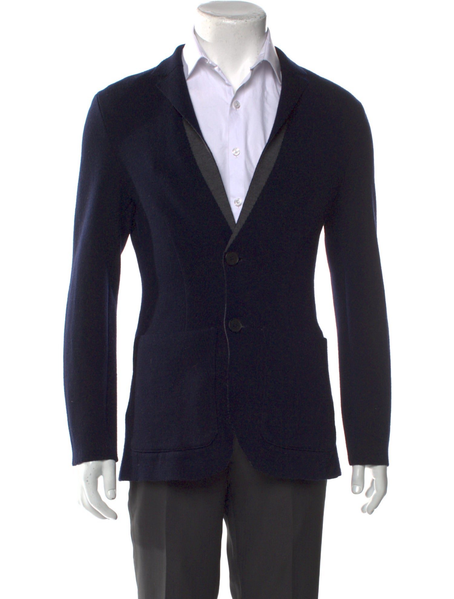 Canali Wool Collar Cardigan
