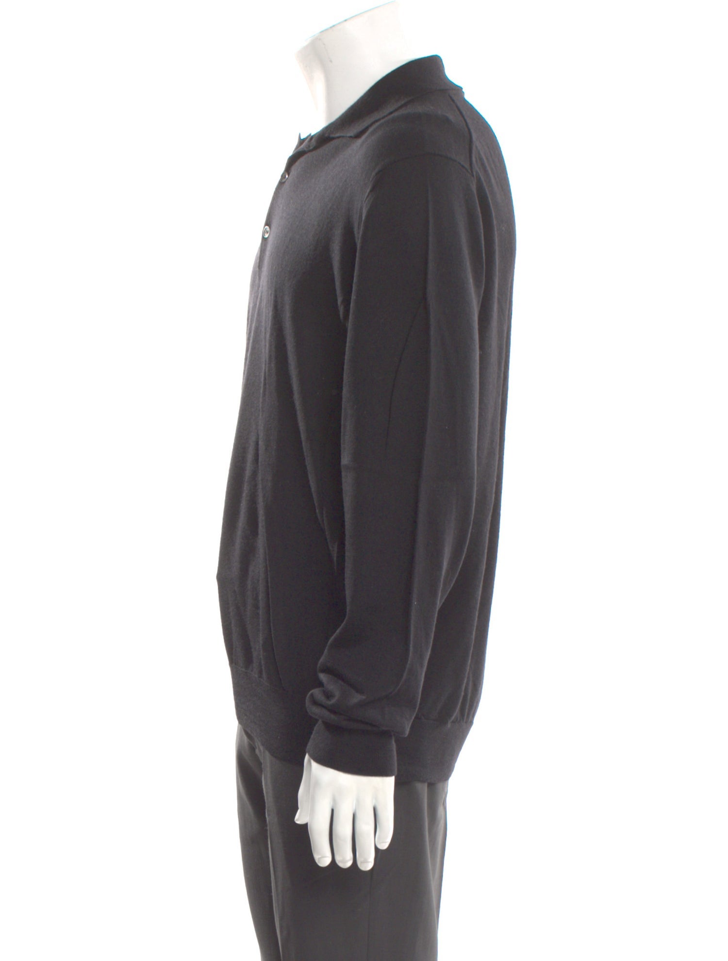 Canali Wool Collar Polo Sweater